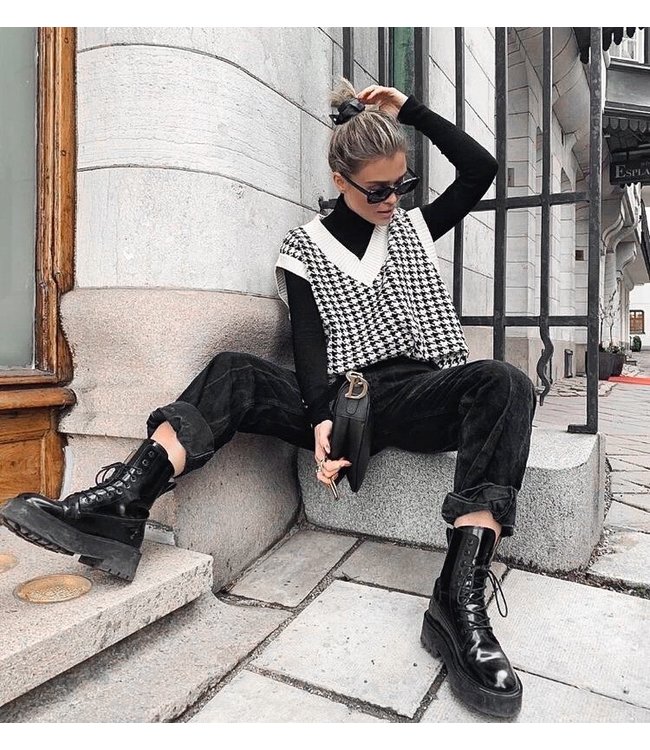 Pied de Poule Spencer / White