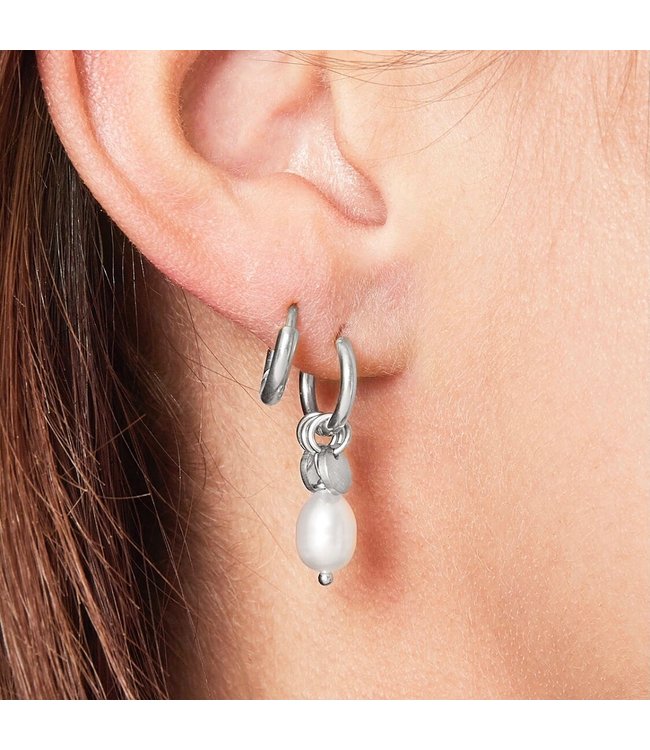 Silver Pearl Drops Earrings