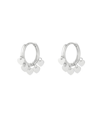 Silver Floating Hearts Earrings