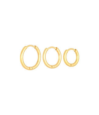 Gold Little Hoops Earrings Set
