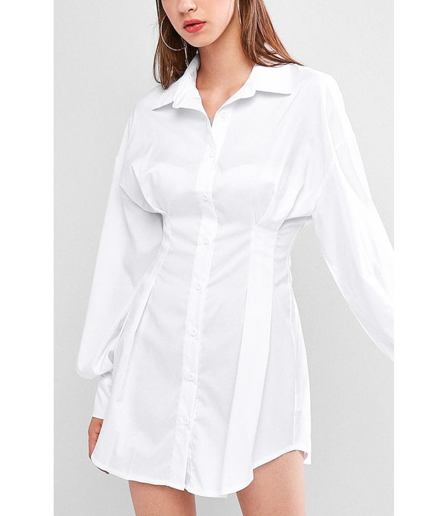 Milou Blouse Dress / White