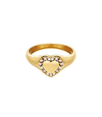 Gold Diamond Heart Ring