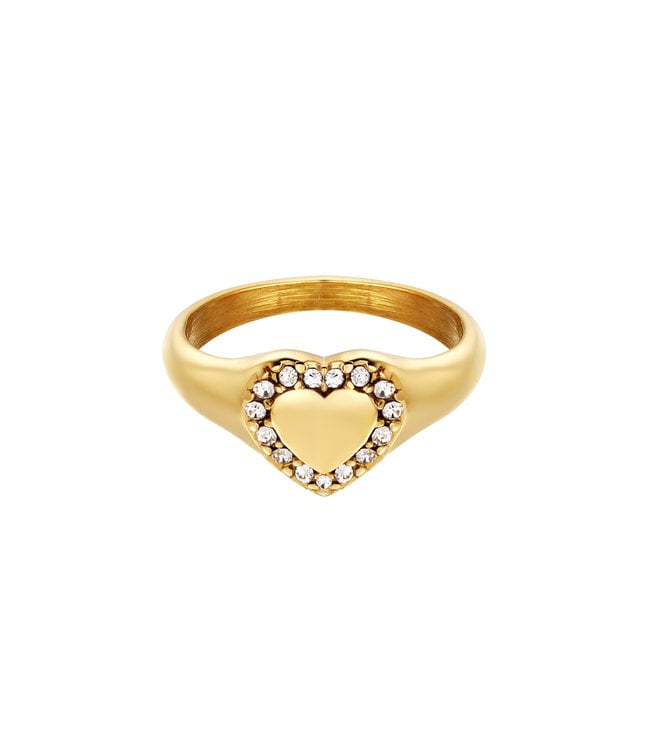 Gold Diamond Heart Ring