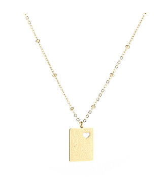 Gold Love Tag Necklace