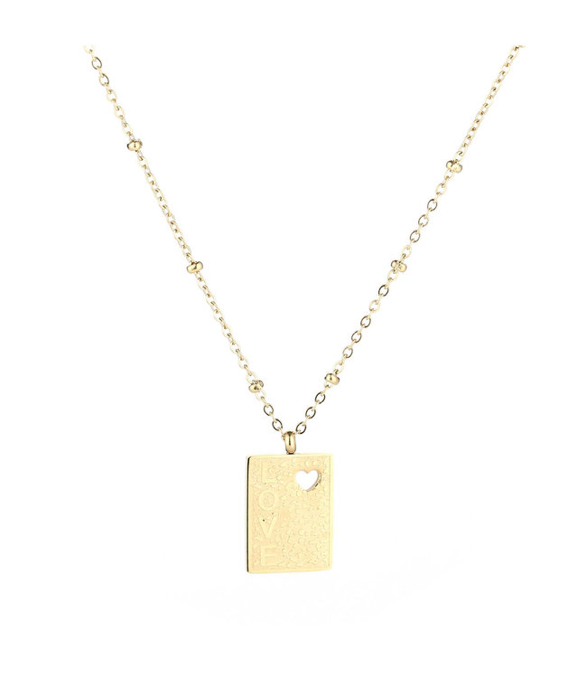 Gold Love Tag Necklace