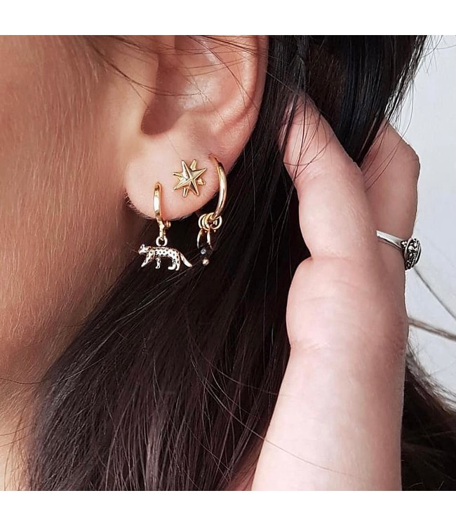 Gold Lucky Leopard Earrings