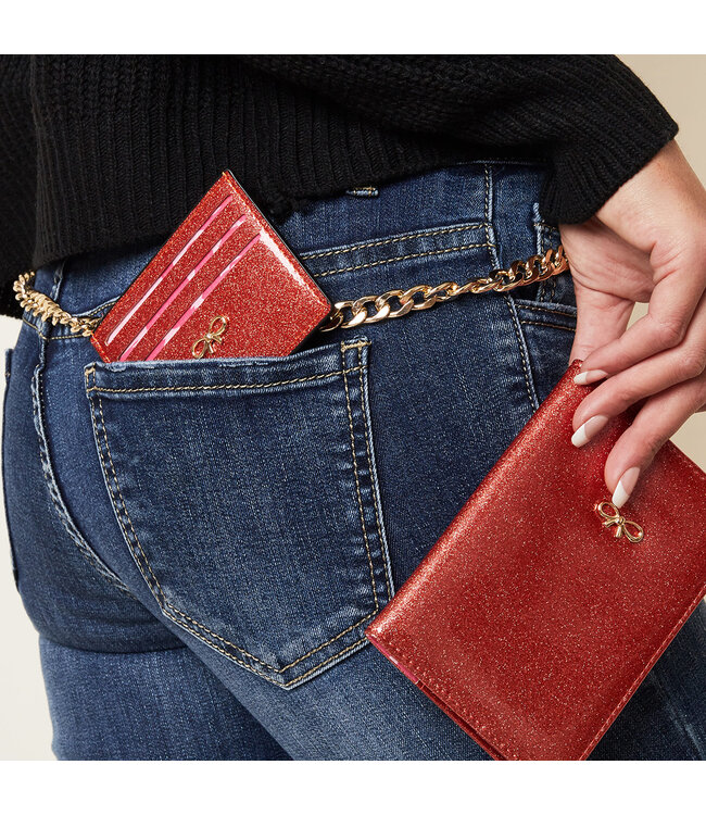 Shey Glitter Cardholder / Red
