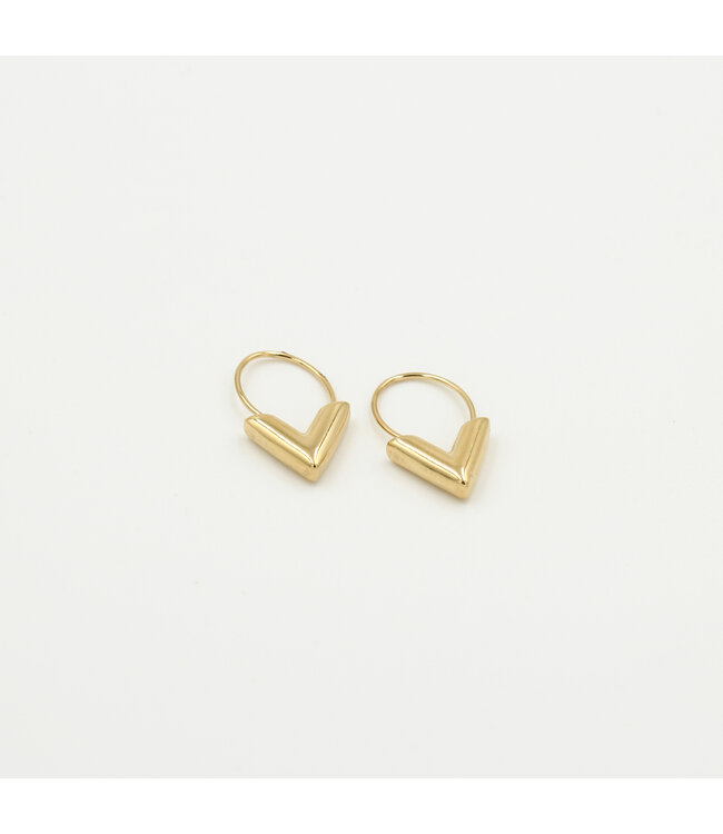 Gold Little V Earrings