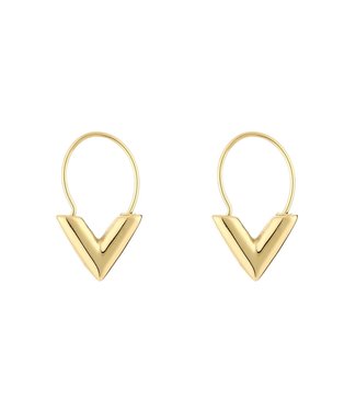 Gold Little V Earrings