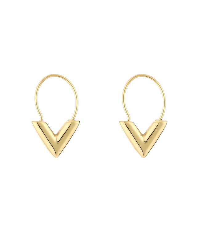 Gold Little V Earrings