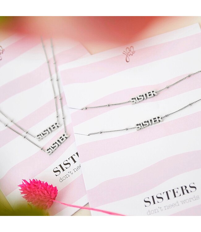 Sisters Necklace Giftcard / Silver