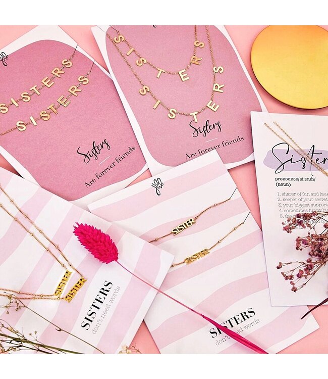 Sisters Necklace Giftcard / Gold