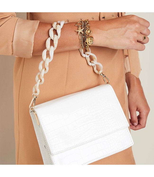 Imani Croco Bag / White
