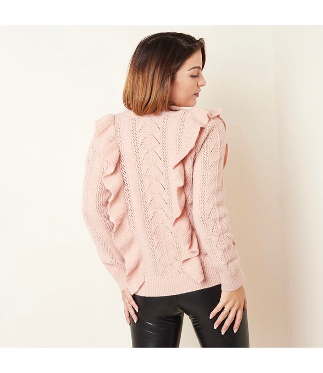 Sweet Ruffle Cardigan / Pink