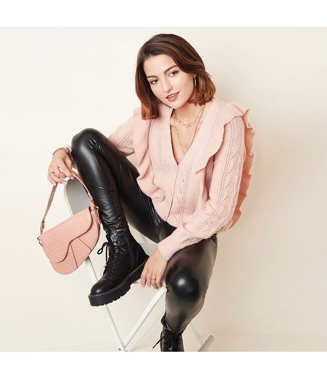 Sweet Ruffle Cardigan / Pink