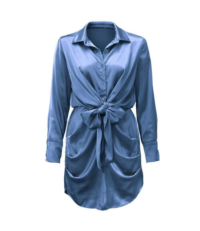 Satin Dress / Steel Blue