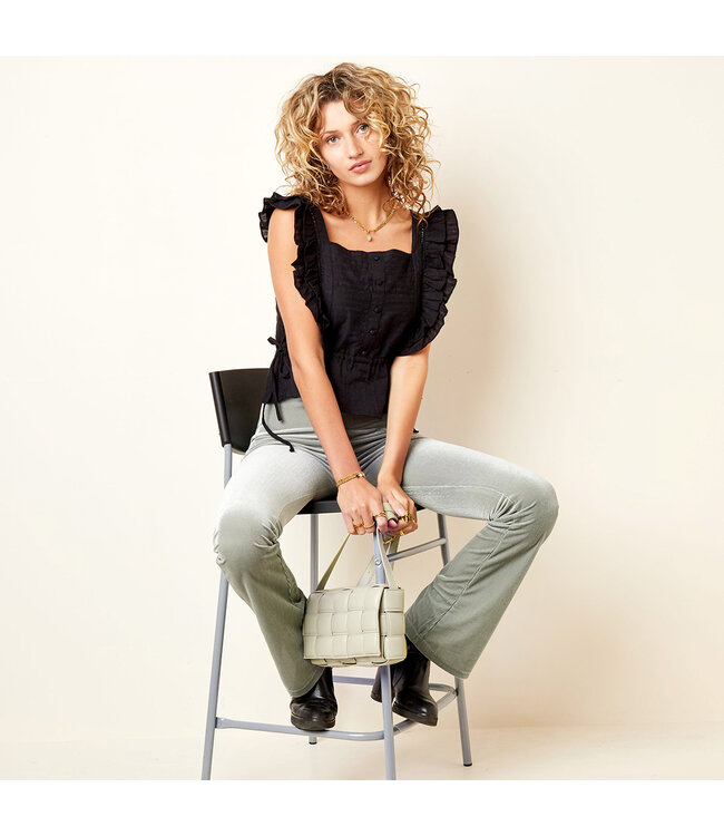 Saffier Ruffle Top / Black