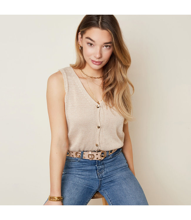 Eyelets Belt / Beige