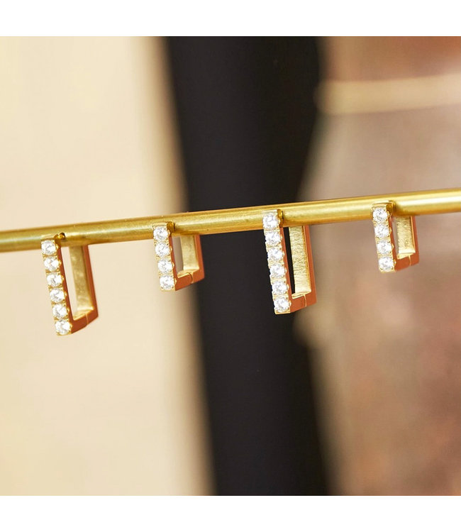 Diamond Rectangle Earrings