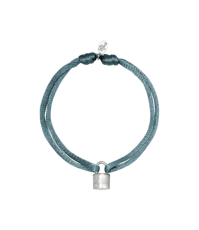 Satin Lock Bracelet / Grey