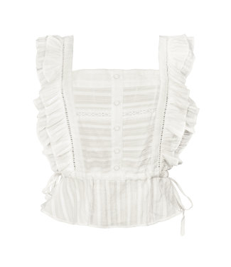 Saffier Ruffle Top / White
