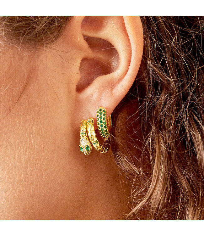 Desire Hoops Earrings / Green