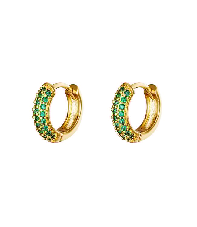 Desire Hoops Earrings / Green