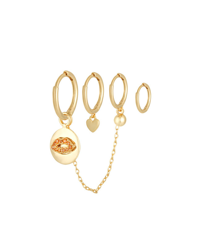 Lips and Love Earrings Set