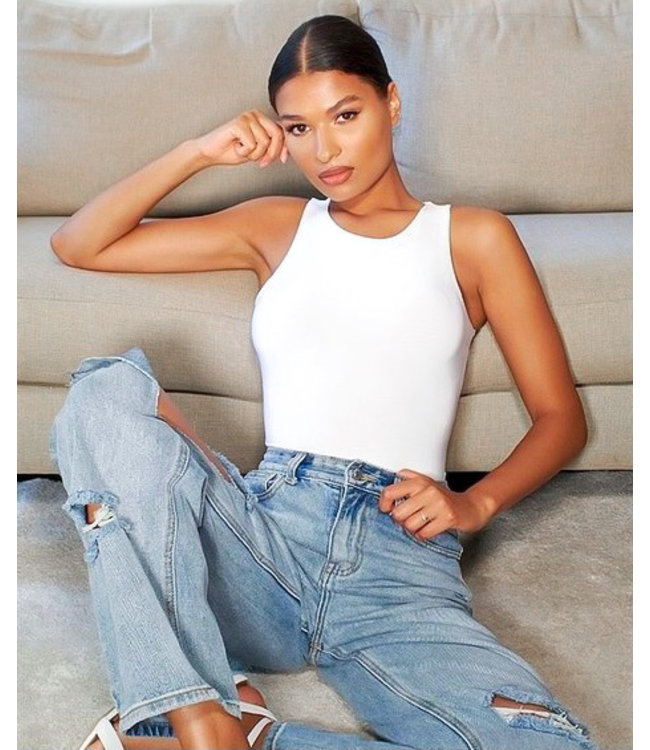 Slinky Halter Body / White