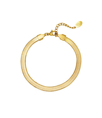 Gold Flat Chain Bracelet