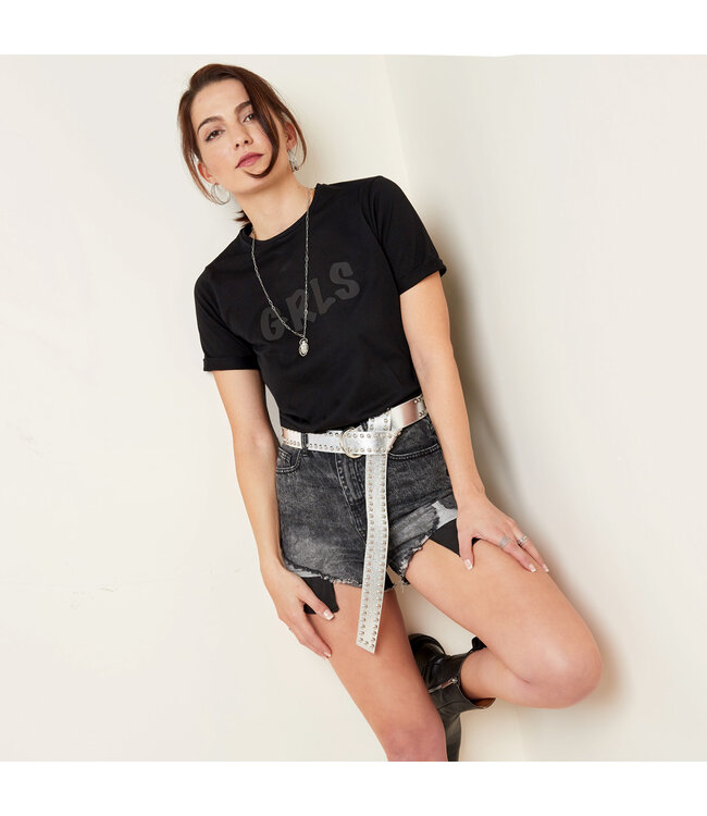 Metallic Studs Belt / Silver