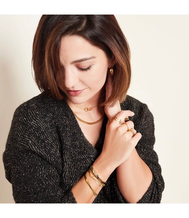 Gold Flat Chain Bracelet