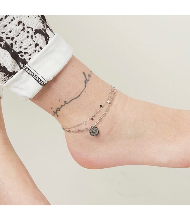 Silver Chasing the Sun Anklet