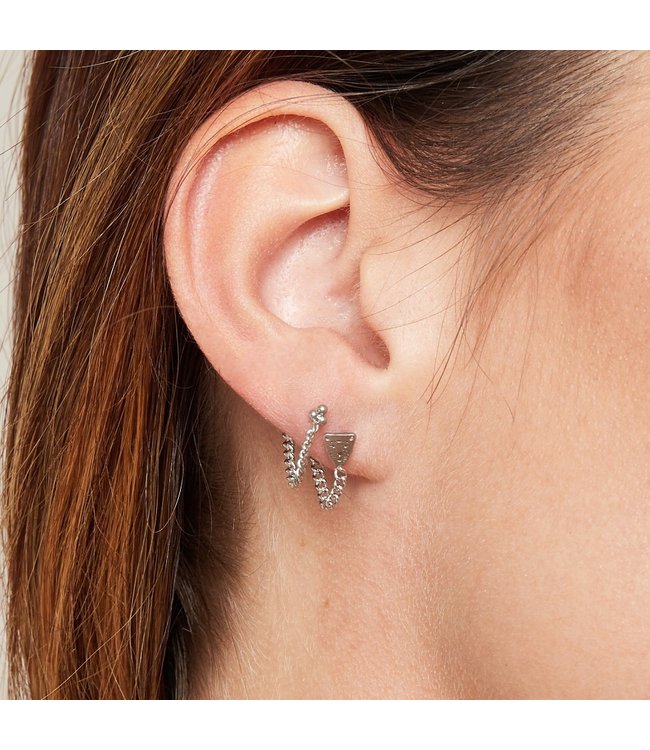 Dots Chain Stud Earrings