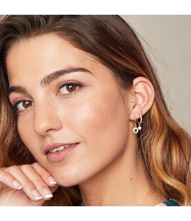 Gold Zirconia Star Earrings