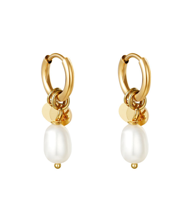 Gold Pearl Drops Earrings
