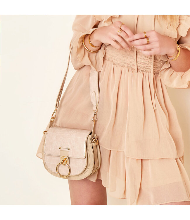Croco Buckle Bag / Beige