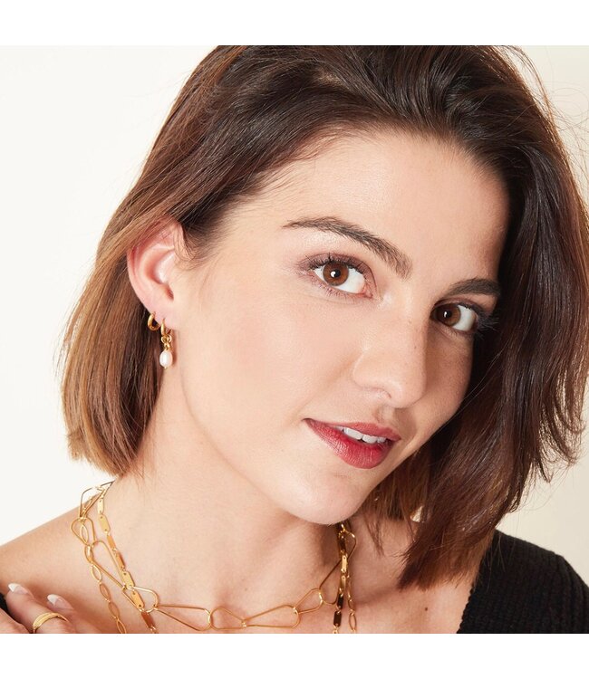 Gold Pearl Drops Earrings