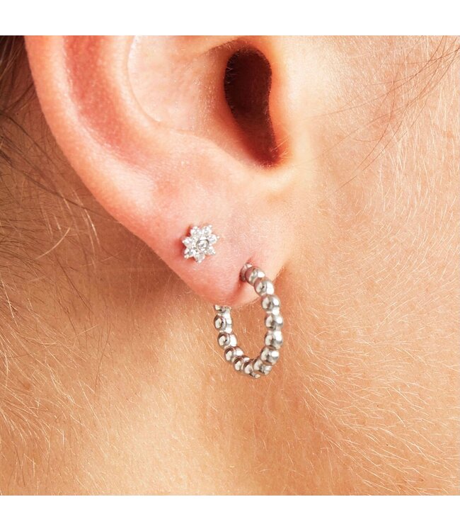 Small Dotted Hoop Earrings