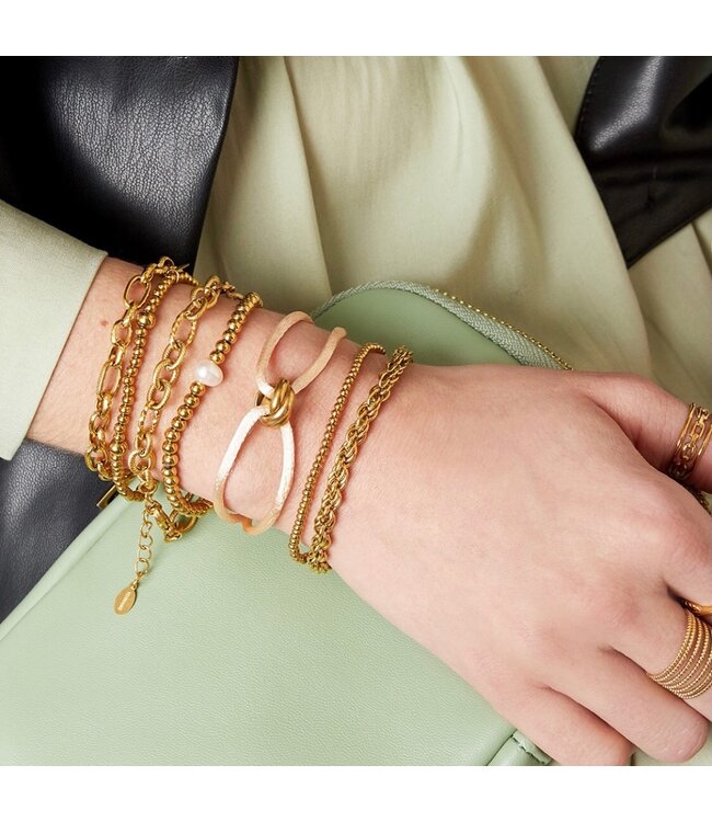 Satin Knot Bracelet / Beige