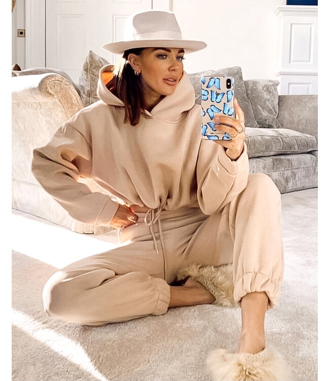 Cropped Two Piece Set / Beige