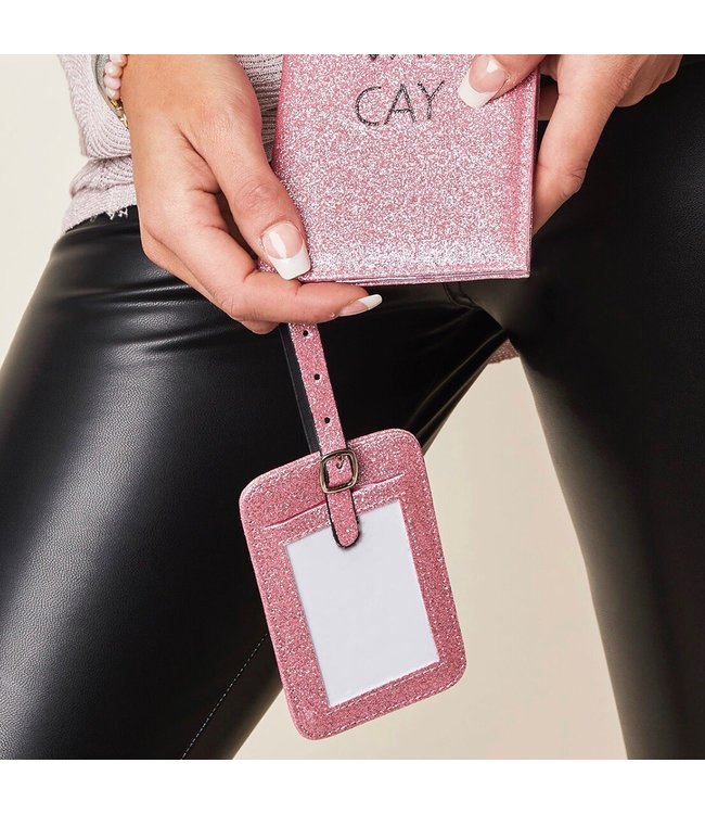 Glitter Suitcase Hanger / Pink