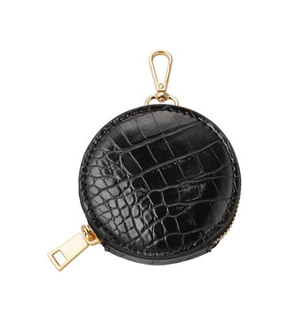 Croco Round Wallet / Black