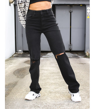 Ripped Straight Leg Jeans