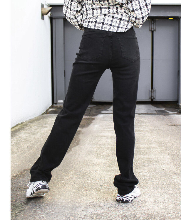 Ripped Straight Leg Jeans