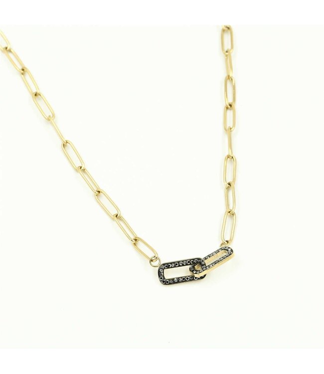 Shiny Chain Necklace / Black