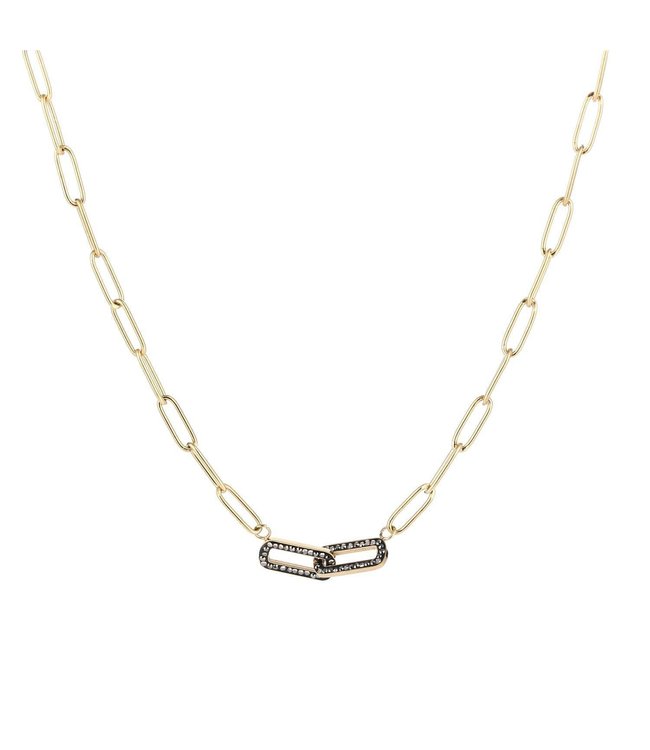 Shiny Chain Necklace / Black
