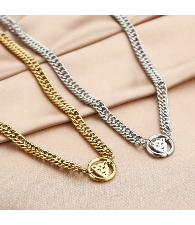 Leopard Circle Necklace