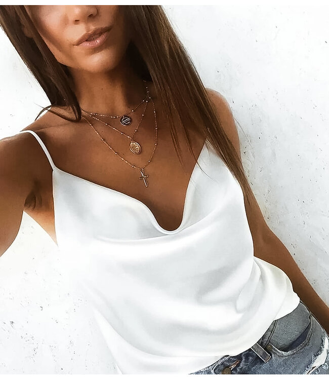 Satin Top / White