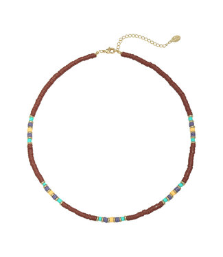 Colorful Day Necklace / Wine Red